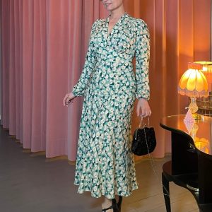 Midi Kleid 30er Jahre (30s Petra Midi Dress) - magnolia bliss