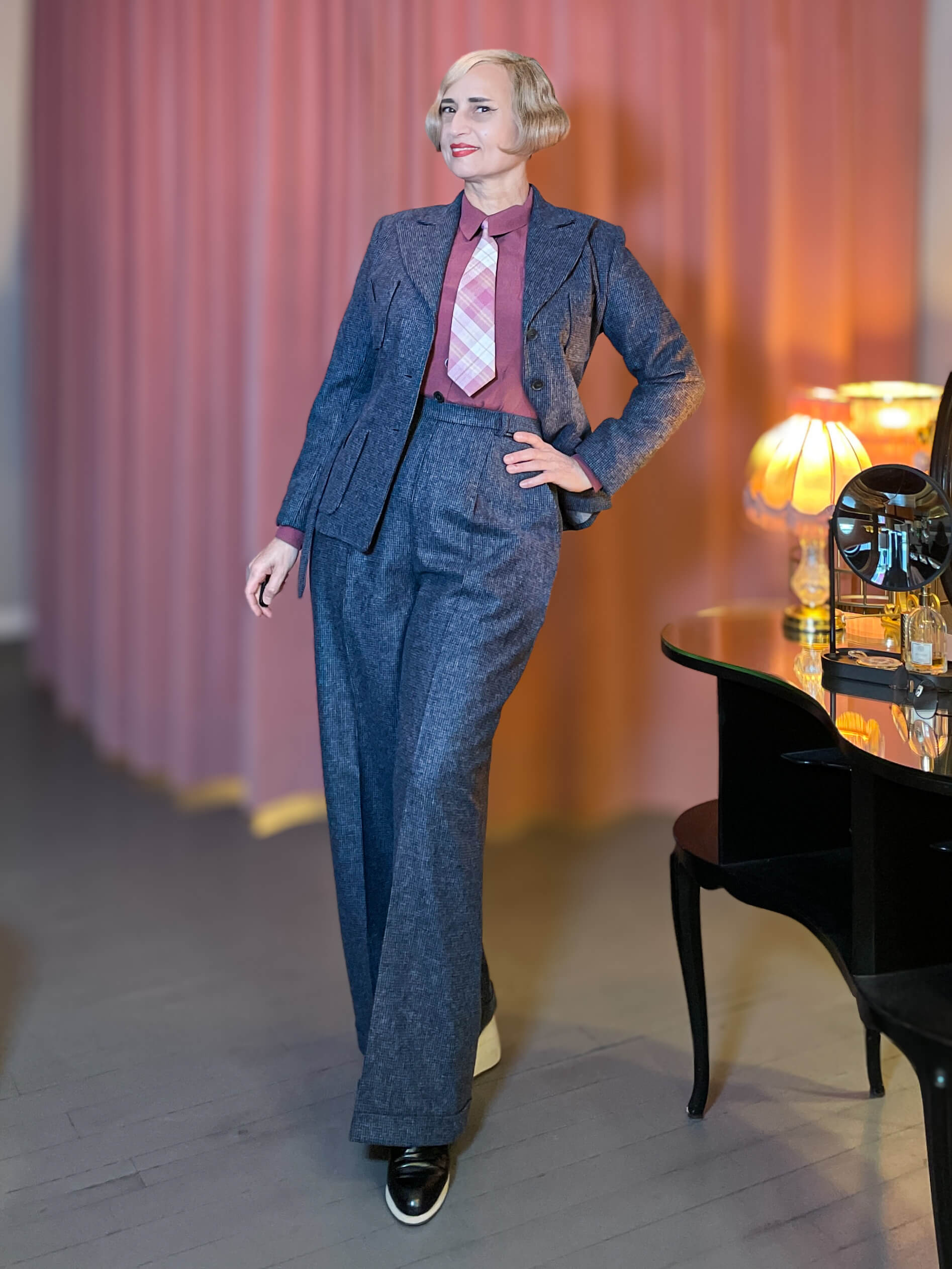 Marlene Hose Hickory Ace (20er-30er Jahre)- blau/grau – Bild 2