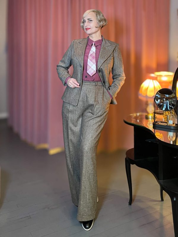 Blazer Mrs Goodwood (20er-30er Jahre) - Fischgrat braun – Bild 7