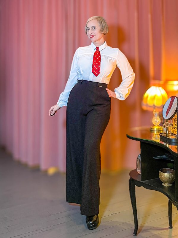 1930er Crepe Hose Boardwalk Bonnie - schwarz