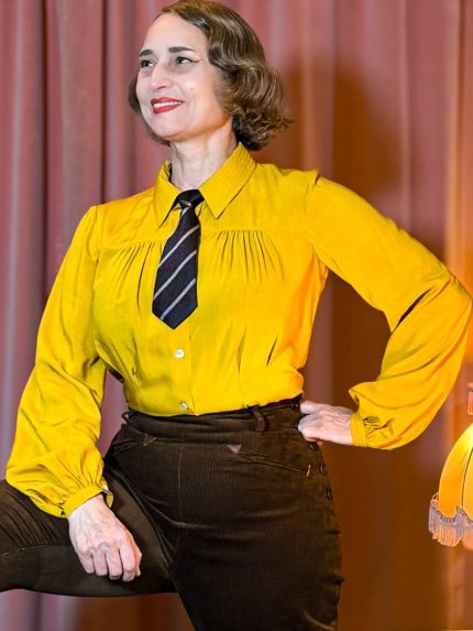 Bluse Greta Langarm (20er, 30er Jahre) - gelb