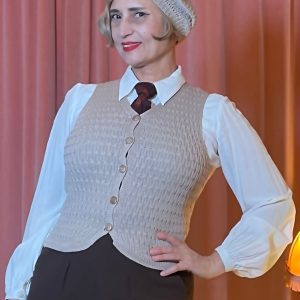 Strickweste (40er Jahre Knitted Waistcoat) - pearl