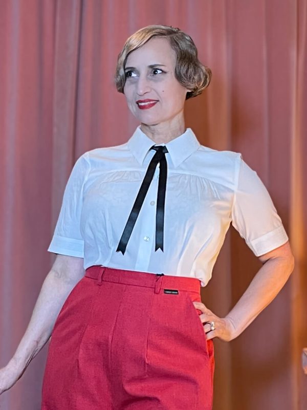 Bluse Greta Kurzarm (20er/30er Jahre) - creme – Bild 3