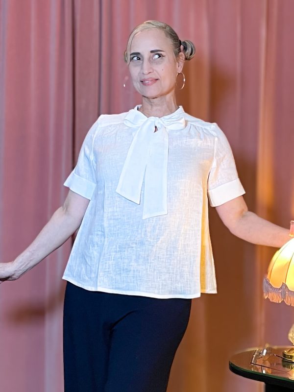 Leinen Bluse Selma Blouse (60er Jahre) - white – Bild 2