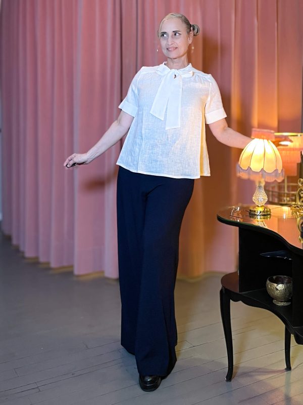 Leinen Bluse Selma Blouse (60er Jahre) - white – Bild 6