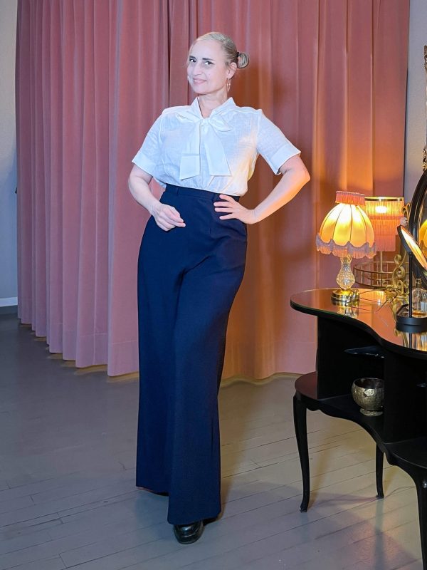 Leinen Bluse Selma Blouse (60er Jahre) - white – Bild 4