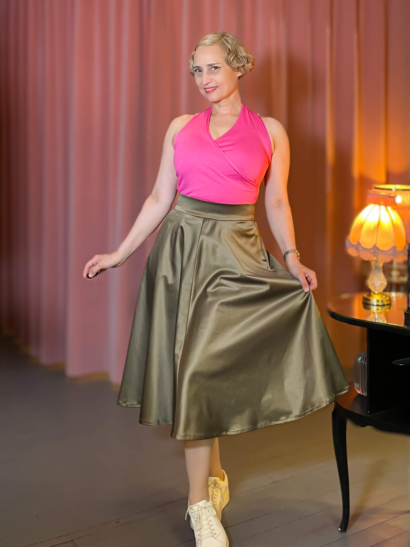 Neckholder-Top Gia (50er Jahre) - pink – Bild 4