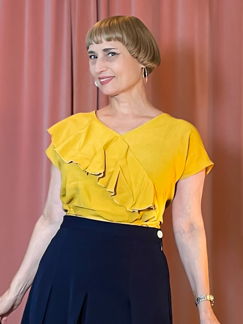 Rüschenbluse 30s Belle Blouse (30er Jahre) - mustard – Bild 2