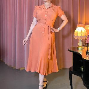 Blusenkleid (40er Jahre) Shirt Waister Dress - burnt peach