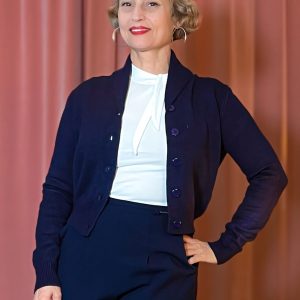 Strickjacke Violet (40er-50er Jahre) - navy