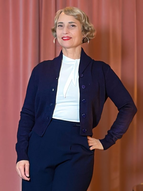 Strickjacke Violet (40er-50er Jahre) - navy
