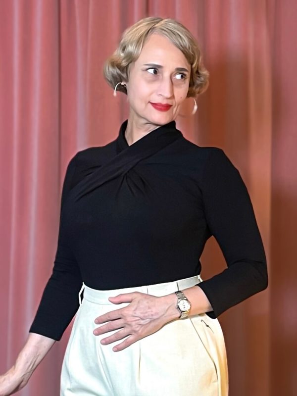 Schlaufentop Sophia Evening (50er - 60er Jahre) - schwarz