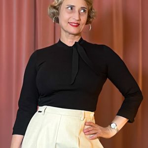 Schleifentop Dolly Glam (50er Jahre) - schwarz