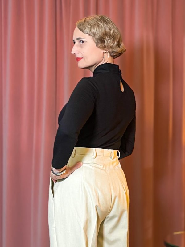 Schlaufentop Sophia Evening (50er - 60er Jahre) - schwarz – Bild 3