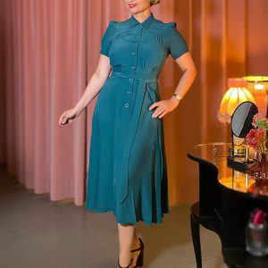 Blusenkleid (40er Jahre) Shirt Waister Dress - dragonfly