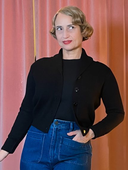 Strickjacke Violet (40er-50er Jahre) - black