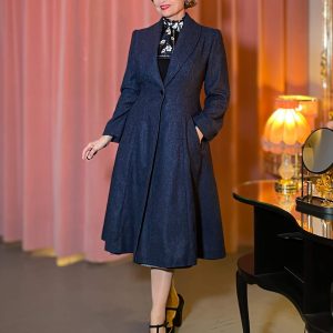 Verena Mantel (40er Jahre) - Fischgrat blau