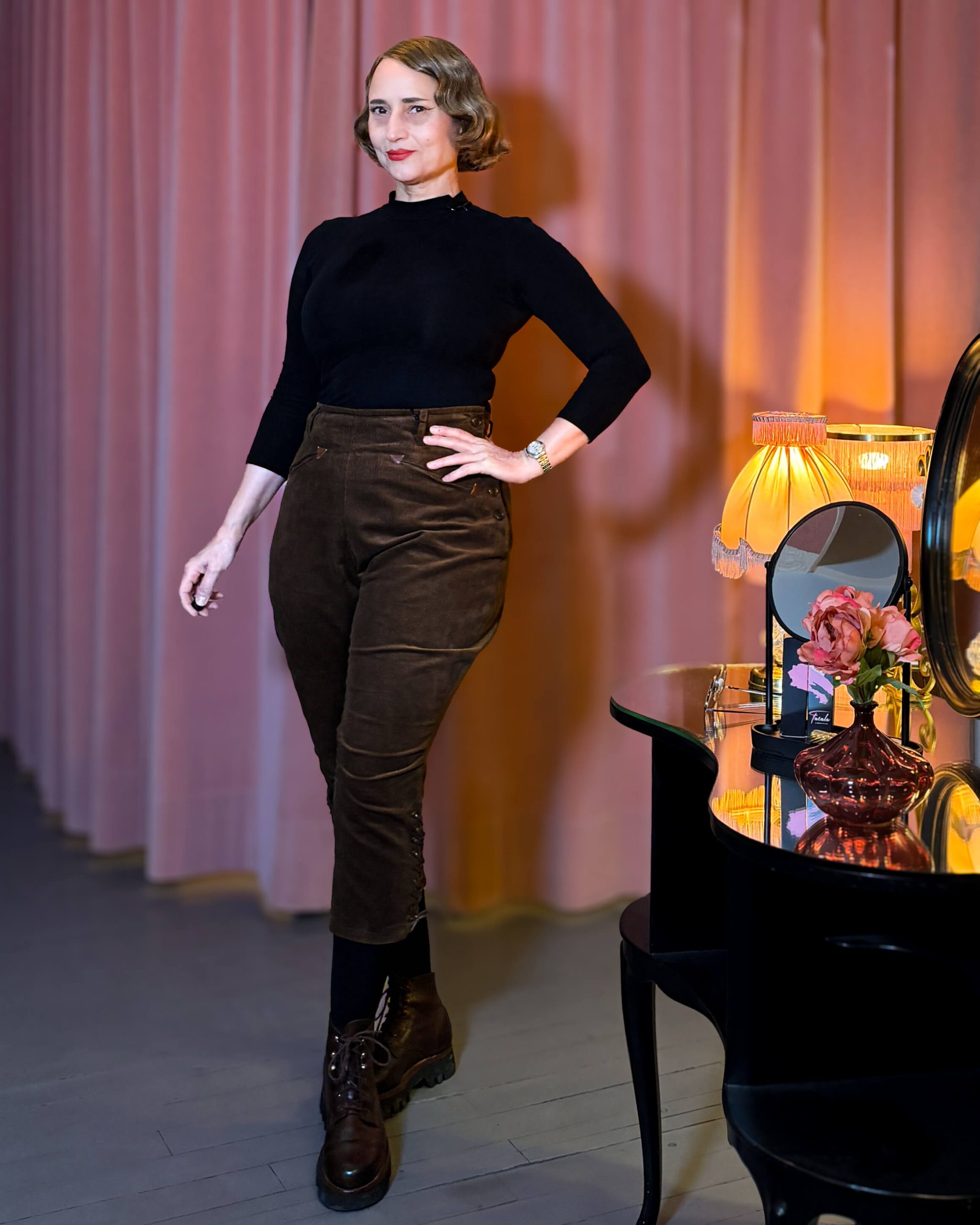 1940s Breeches Landgirl - Cord braun – Bild 2