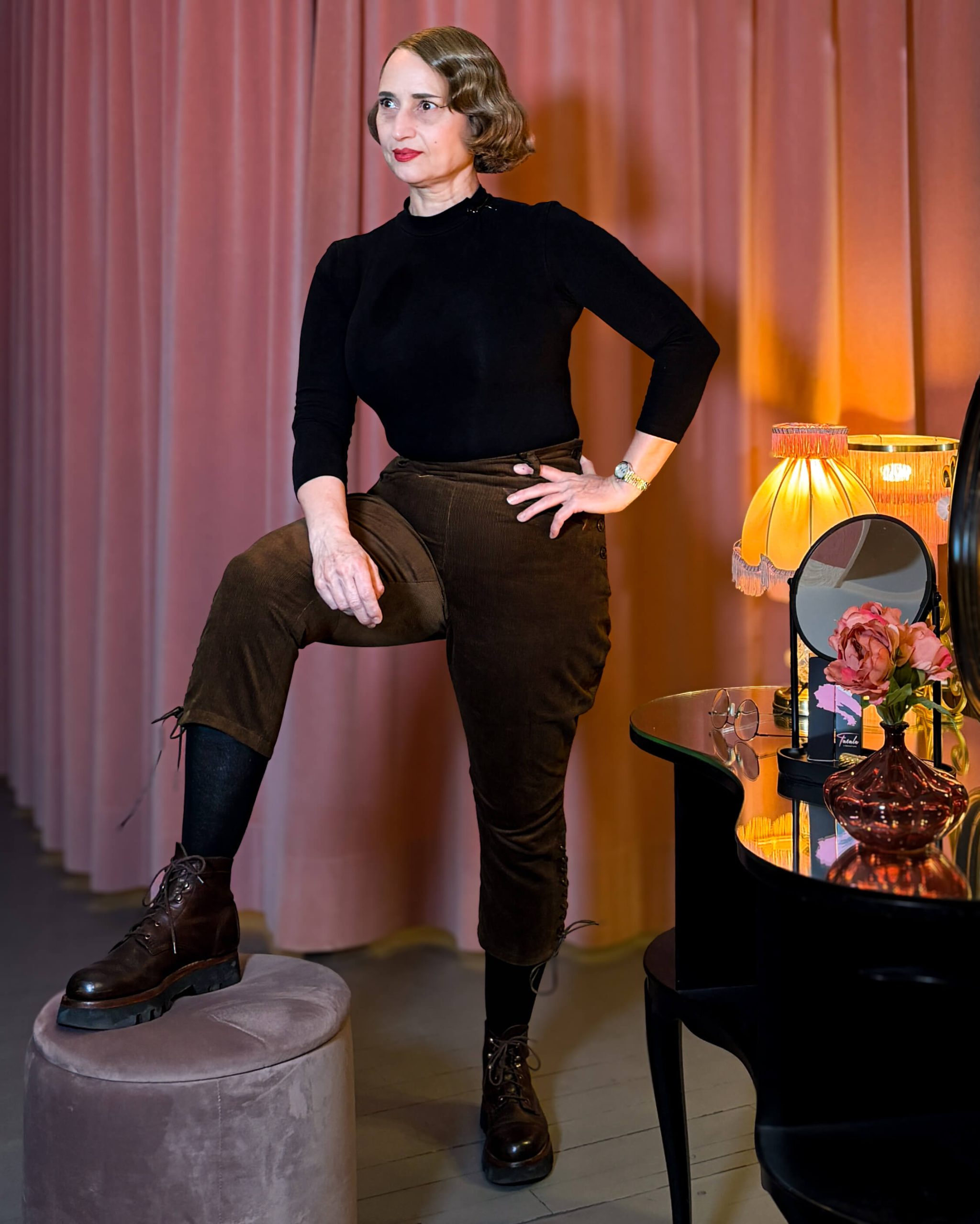 1940s Breeches Landgirl - Cord braun – Bild 4