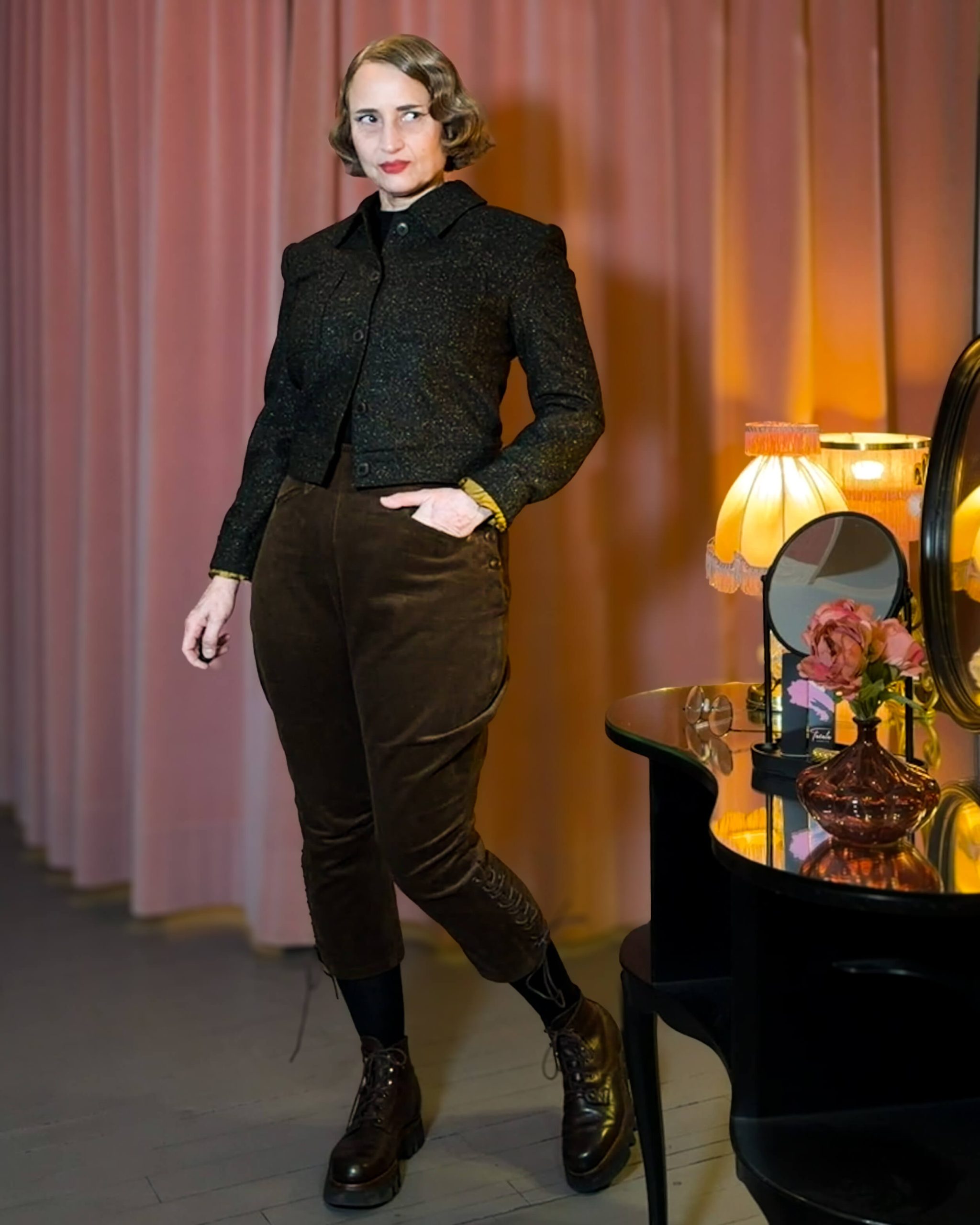 1940s Breeches Landgirl - Cord braun – Bild 6