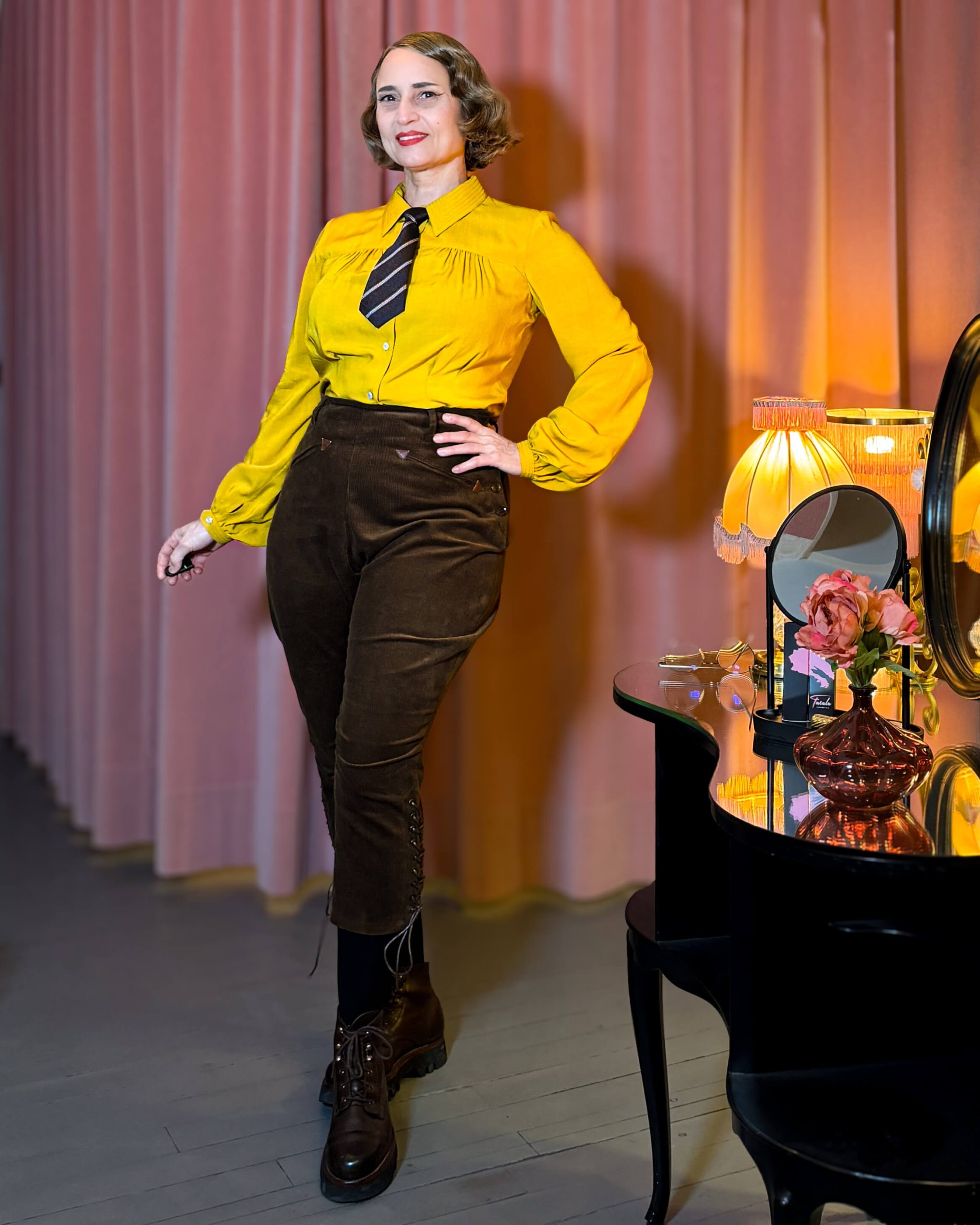 1940s Breeches Landgirl - Cord braun – Bild 5