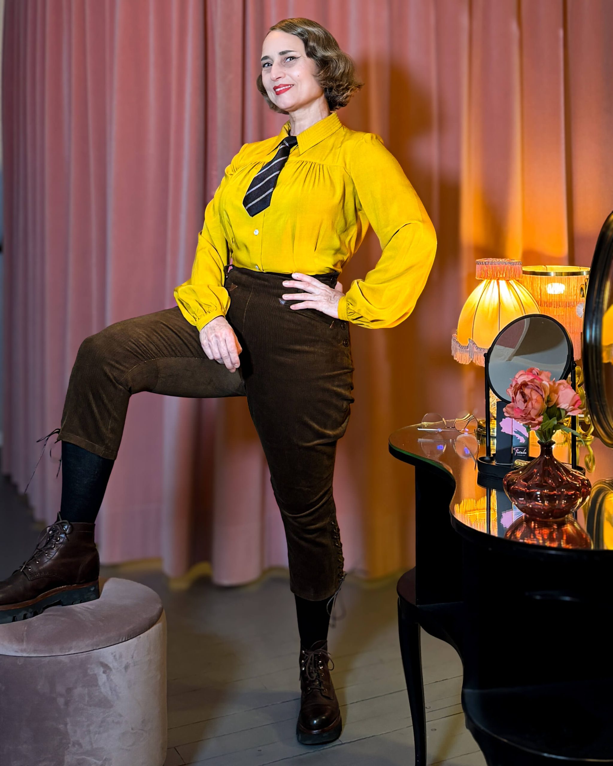 1940s Breeches Landgirl - Cord braun – Bild 7